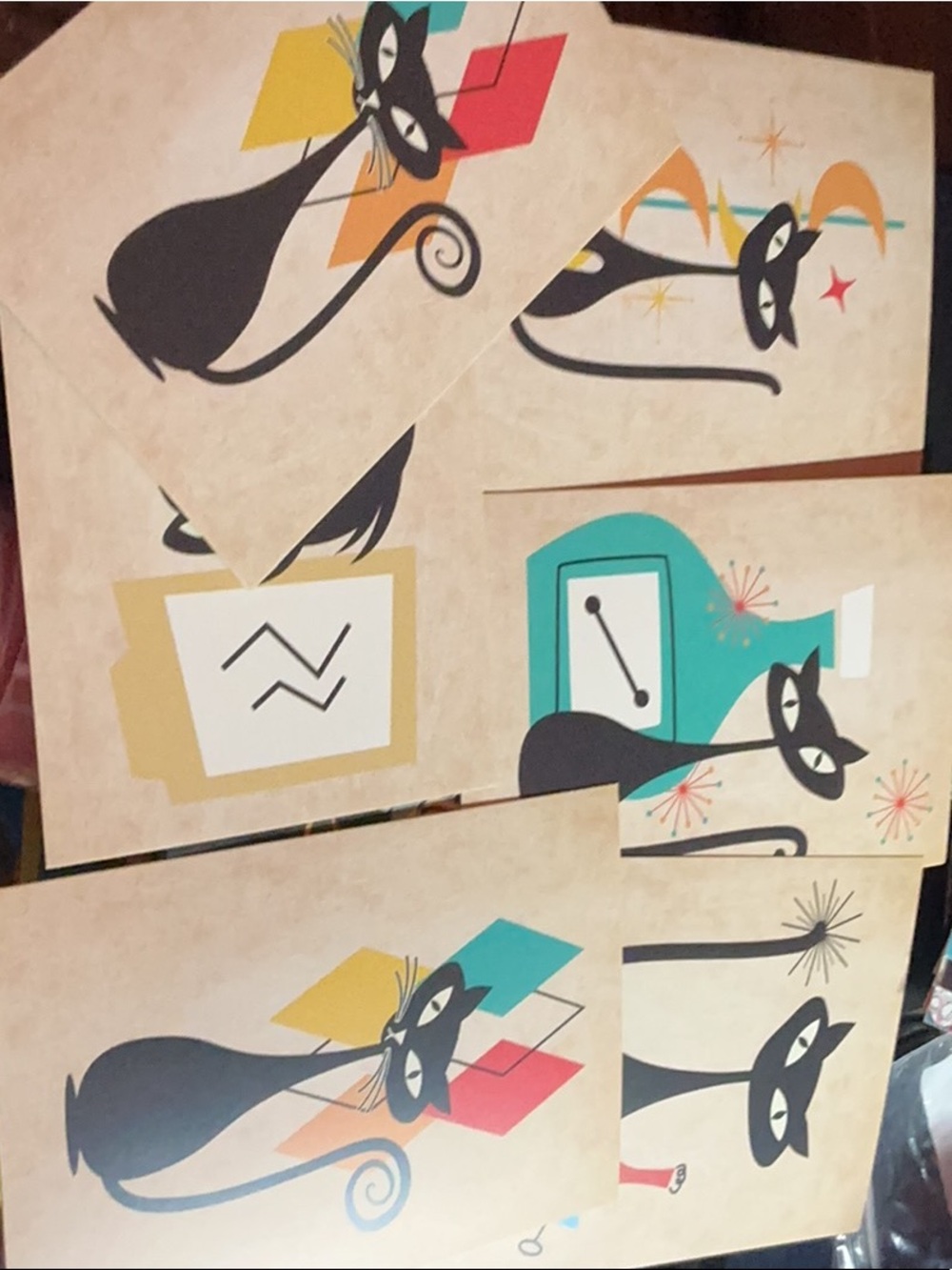 6 Astro retro Kitty postcards